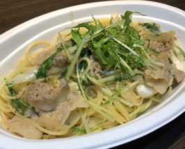 豚バラ白ネギの和風パスタ